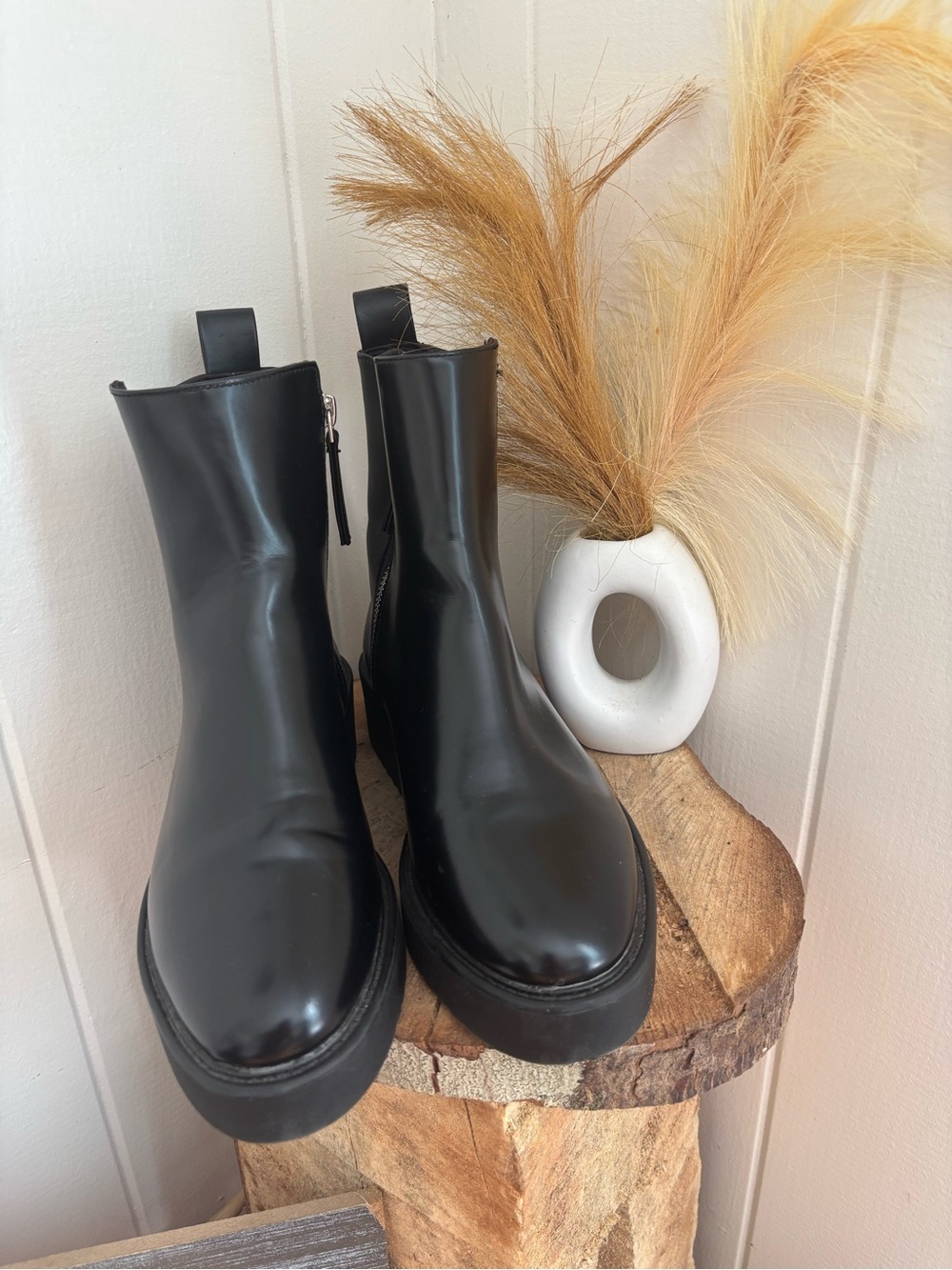 H&M Black Platform Chelsea Ankle Boots - Picture 2 of 7